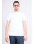 4044 Erkek Bisiklet Yaka Baskılı Regular Ottoman T-Shirt Beyaz 1