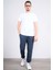 4044 Erkek Bisiklet Yaka Baskılı Regular Ottoman T-Shirt Beyaz 2