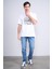 Çetinkaya Mentality 3400 Erkek Bisiklet Yaka Regular Baskılı T-Shirt Beyaz 2