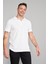 2742-L Erkek Polo Yaka Pike T-Shirt Beyaz %100 Pamuk 1