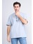 Çetinkaya Chester Polo 3866 Bisiklet Yaka 30/1 Penye Regular Baskılı T-Shirt Gri 1
