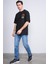 Çetinkaya Chester Polo 3847 Bisiklet Yaka Penye Regular Baskılı T-Shirt Siyah 2