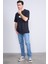 Çetinkaya Chester Polo 3834 Bisiklet Yaka 30/1 Penye Regular Baskılı T-Shirt Lacivert 2