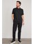Çetinkaya Mentality 4141 Polo Yaka Rejenere Pike Metraj Baskı Regular T-Shirt Siyah 2