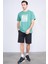 Çetinkaya Mentality 3698 Bisiklet Yaka Penye Regular Baskılı T-Shirt Eski Yeşil 2