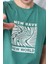Çetinkaya Mentality 3698 Bisiklet Yaka Penye Regular Baskılı T-Shirt Eski Yeşil 3