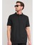 Çetinkaya Mentality 4136 Polo Yaka Rejenere Pike Metraj Baskı Regular T-Shirt Siyah 2