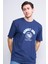 Çetinkaya Chester Polo 3838 Bisiklet Yaka 30/1 Penye Regular Baskılı T-Shirt Açık Lacivert 1