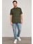 Çetinkaya Mentality 4138 Polo Yaka Rejenere Pike Metraj Baskı Regular T-Shirt Haki 2