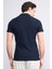 4047 Erkek Polo Yaka Penye Pike T-Shirt Lacivert 4