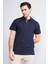 4054 Erkek Polo Yaka Penye Pike T-Shirt Lacivert 1