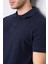 4054 Erkek Polo Yaka Penye Pike T-Shirt Lacivert 3
