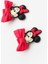 Kırmızı Fiyonk Detaylı Mickey Figürlü Kız Çocuk Toka Set 1