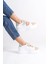 Valencıa Bağcıksız Cırt Cırtlı Ortopedik Taban Kadın Sneaker Spor Ayakkabı Bt - Beyaz/ten/mavi 3