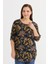 Büyük Beden Yanları Yırtmaçlı Çiçek Desen Bluz 4