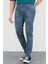 Erkek Açık Mavi Taşlamalı Slim Fit Kot Pantolon 2