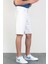 Erkek Beyaz Baggy Fit Rahat Kesim %100 Pamuk Denim Loose Jeans Kot Şort Martin-Beyaz 1