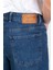 Erkek Koyu Mavi Baggy Fit Rahat Kesim %100 Pamuk Denim Loose Jeans Kot Şort Arthur-Mavi 6