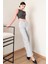 Gümüş Gri Kadın Wide Leg Jean Yüksek Bel Palazzo Likralı Esnek Kot Pantolon JESSİCA-2042 1