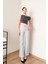 Gümüş Gri Kadın Wide Leg Jean Yüksek Bel Palazzo Likralı Esnek Kot Pantolon JESSİCA-2042 4