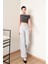Gümüş Gri Kadın Wide Leg Jean Yüksek Bel Palazzo Likralı Esnek Kot Pantolon JESSİCA-2042 6