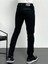 Erkek Siyah Şeritli Model Regular Fit Rahat Kesim Esnek Likralı Denim Jeans Kot Pantolon HLTHE001914 4