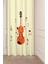 Gitar Müzik Şarkı Beste Bohem Desenli Özel Tasarım Dijital Baskılı (Tek Kanat) Modern Şık Fon Perde 1