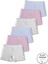 %100 Pamuklu Kız Çocuk Pembe Beyaz Krem Boxer 6lı Set 1