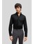 Kolay Ütülenebilir Slim Fit Erkek Gömlek Siyah 1