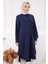 Lacivert Yan Bağlamalı Linda Tunik 4