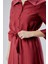 Bordo Regular Fit Kuşak Kemerli Gömlek Elbise 3