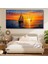 Panoramik Kanvas Duvar Tablosu Soyut Yağlı Boya Görünümlü Sunset Yelkenliler 1