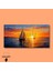Panoramik Kanvas Duvar Tablosu Soyut Yağlı Boya Görünümlü Sunset Yelkenliler 3