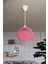 Balle Pembe Sarkıt Top Avize Beyaz Kablo 1
