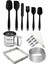 10 Parça Pasta Seti, Ayarlanabilir Yuvarlak Ve Kare Silikon Servis Ve Spatula Seti Krema Torbası 1