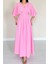 Pembe Pileli Uzun Elbise 4