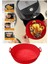 2 Parça Pratik Silikon Airfryer Pişirme Kağıdı Siyah/Kırmızı Yonca Fırın Mikrodalga Kalıbı Hh 4