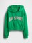 Kız Çocuk Yeşil Vintage Soft Crop Gap Logo Fermuarlı Sweatshirt 5