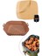 ® 50 Adet Pişirme Kağıdı Deliksiz Düz Kare Model Ve Silikon Airfryer Kabı 20 cm 1