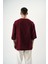 Erkek Fakir Kol Müslin Oversize T-Shirt Bordo 3