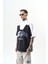 Erkek Studio Nakışlı Yarım Fermuarlı Oversize T-Shirt Füme 2