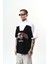 Erkek Studio Nakışlı Yarım Fermuarlı Oversize T-Shirt Siyah 2