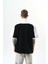 Erkek Studio Nakışlı Yarım Fermuarlı Oversize T-Shirt Siyah 3