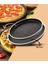 Pizza, Künefe Eli Böğründe Yanyana 28 cm,30 cm 2'li Tepsi Seti-Siyah Altın 4