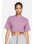 Swoosh Women’s Loose Fit Crop Top T-Shirt Kadın Bol Kalıp Pamuklu Kısa Tişört Mor 1
