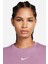 Swoosh Women’s Loose Fit Crop Top T-Shirt Kadın Bol Kalıp Pamuklu Kısa Tişört Mor 3