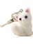 1Sevimli 3D Akın Kitten Anahtarlık Çift Cep Telefonu Kolye Araba Anahtarlık Kulaklık Sırt Çantası Charms Çanta Dekor Beyaz (Yurt Dışından) 1