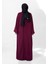 Önden Bağlama Detaylı Abaya 70005 Bordo 2