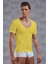 Erkek Modal Derin V Yaka Kısa Kol T Shirt 2820 Sarı 1