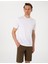 Erkek Beyaz Slim Fit Merserize Basic Tişört 50302560-VR013 3